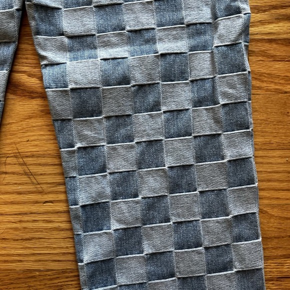 Song Jeans Women's Checkered Blue Jeans Size 5/27 Timeless Fit Boho - Picture 7 of 7